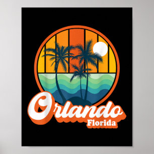 Poster Vintage Orlando Florida Summer Vacsing Beach Souv