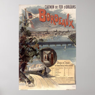 Poster Vintage Orleans Railways Paris para Bordeaux