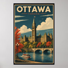 Poster Vintage Ottawa Canada Travel