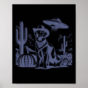 Poster Vintage Ouro Retriever Ufo 90s - Vaca retrô ociden