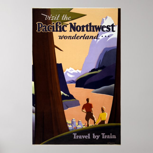 Pôster Vintage Pacific Northwest Wonderland Viagem (Frente)