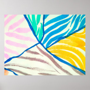 Poster vintage Padrão Mão Inviolável Jardim branco desenh