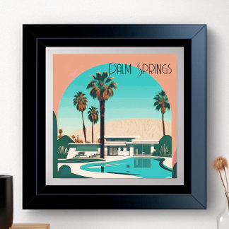 Poster Vintage Palm Primaveras Watercolor Palms Trees