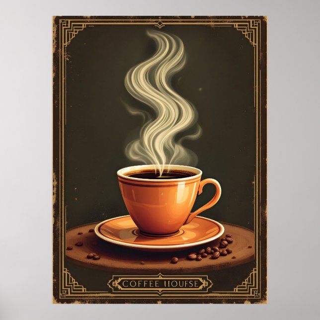 Poster vintage para café (Frente)