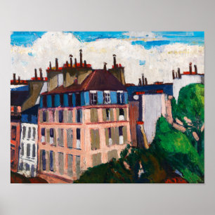Poster Vintage Paris Cityscape Abstrato Painting