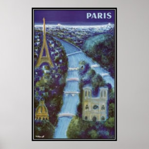 Pôster Vintage Paris, France -