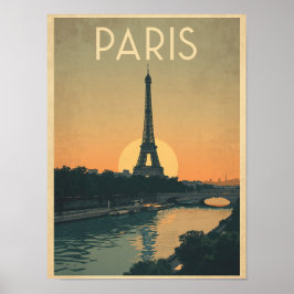 Poster Vintage Paris Viagem