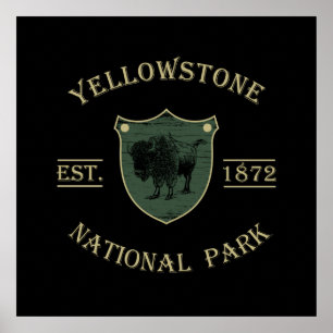 Poster Vintage Parque Nacional de Yellowstone