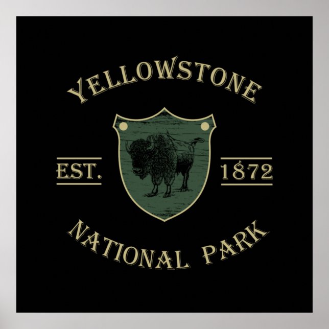 Poster Vintage Parque Nacional de Yellowstone (Frente)