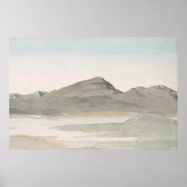 Poster Vintage Pastel Mountain Landscape Art (Frente)