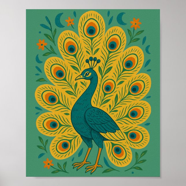 Poster Vintage Peacock (Frente)