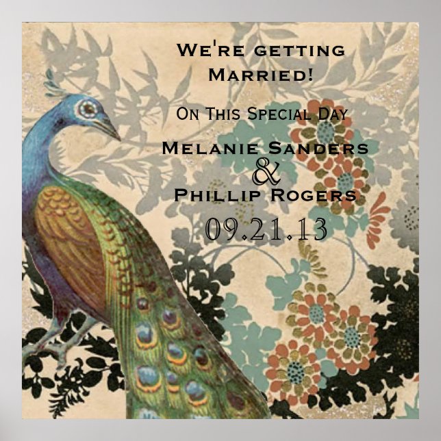 Poster Vintage Peacock (Frente)