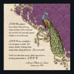 Poster Vintage Peacock & Etchings - Personalizado para Ca<br><div class="desc">Este impressão de arte pode ser enquadrado ou usado em um álbum de recortes. Ele foi projetado para coordenar com todos os itens do Conjunto de Casamento de Pavões e Etchings Vintage. A cor de fundo pode ser alterada para corresponder a qualquer cor desejada. Basta entrar em contato conosco e...</div>