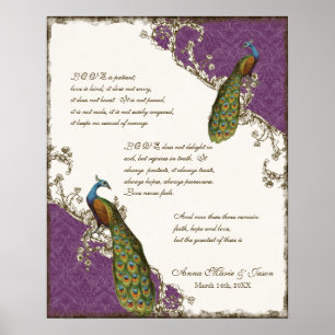Pôster Vintage Peacock & Etchings - Personalizado para Ca