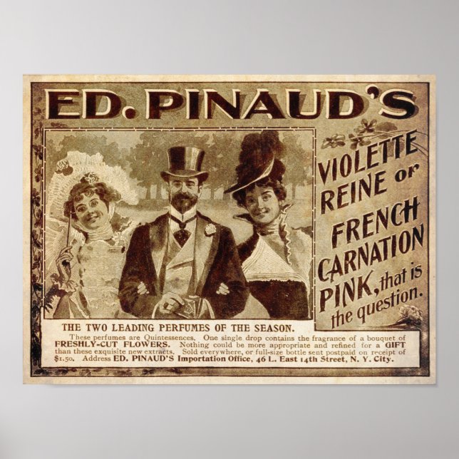 Poster Vintage Perfume Ad de 1899 (Frente)