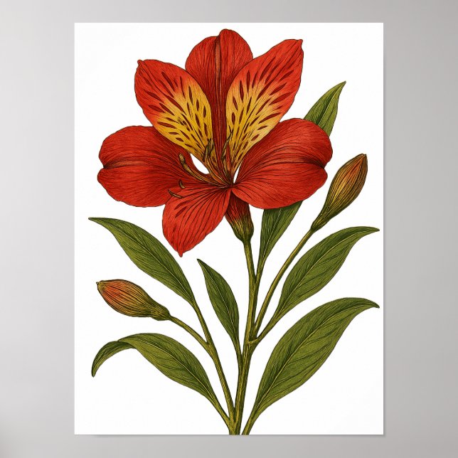 Poster Vintage Peruvian Lily (Frente)