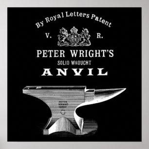 Poster Vintage Peter Wright Anvil Blacksmithing