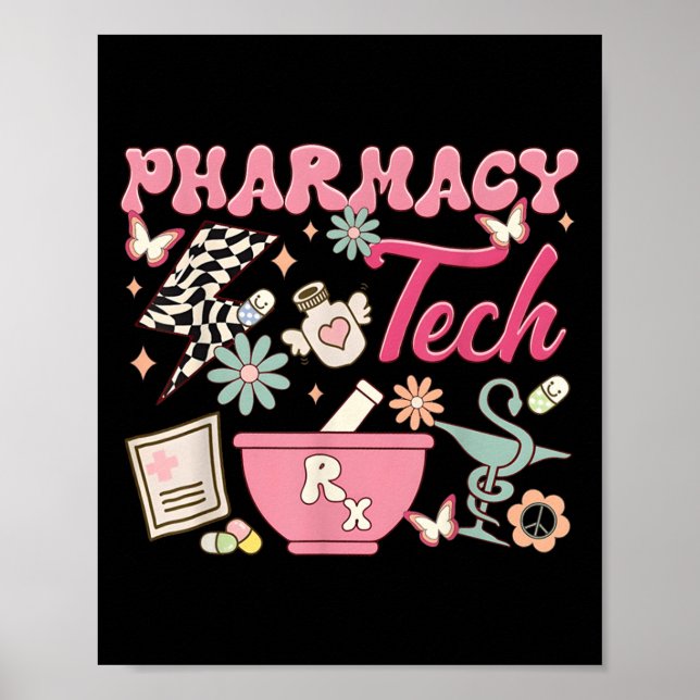 Poster Vintage Pharmacy Tech Technician Pharmacist Studen (Frente)