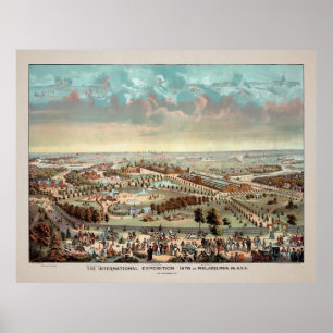 Poster Vintage Philadelphia International Exposition 1876