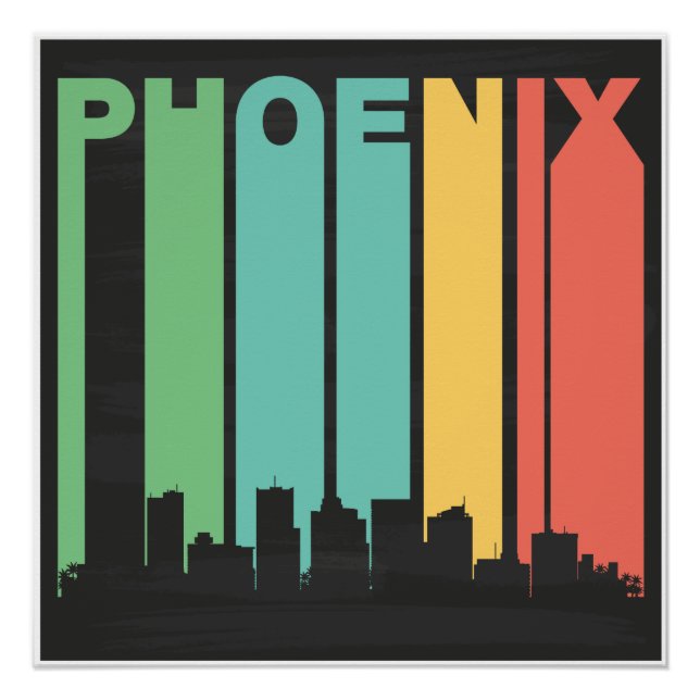 Pôster Vintage Phoenix Cityscape (Frente)