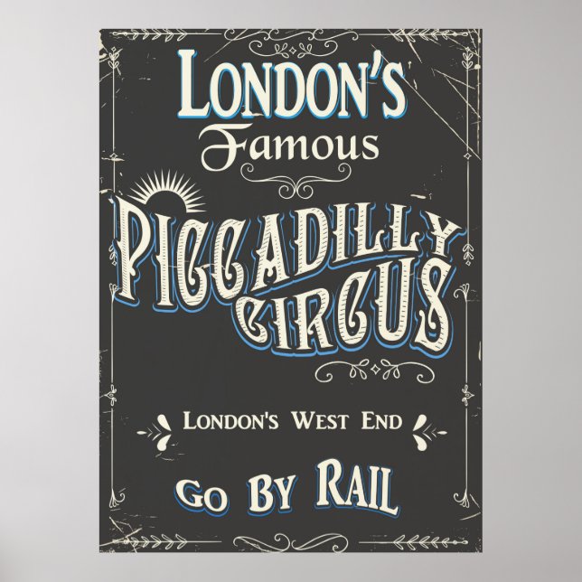 Poster vintage Piccadilly Circus London (Frente)