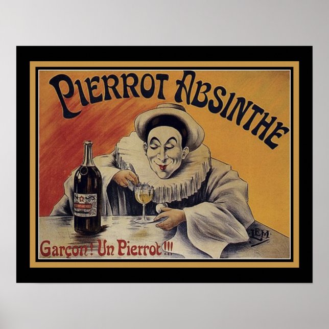 Poster Vintage Pierrot-Absinthe (Frente)