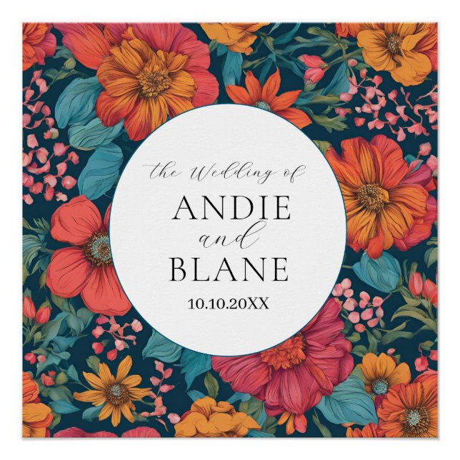 Pôster Vintage Pink Romântico Casamento (Frente)