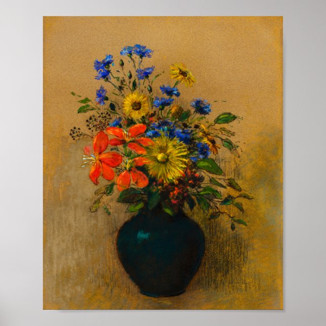 Poster Vintage pintando flores silvestres (Frente)