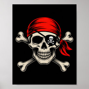Poster Vintage Pirate Halloween Skull Ndana Men Adolescen