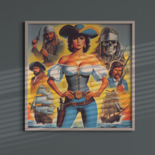 Poster Vintage Pirate Woman