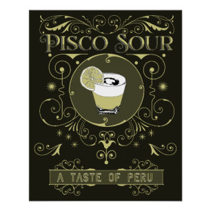 Pôster Vintage Pisco Sour