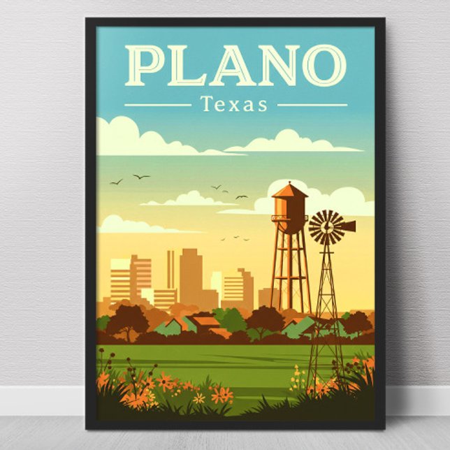 Poster Vintage Plano Texas (Criador carregado)