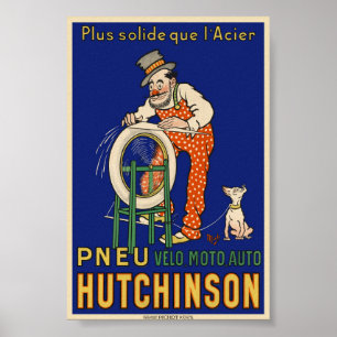 Poster vintage Pneu Hutchinson 1910