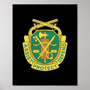 Poster Vintage, Polícia Militar Americana, Logotipo Veter