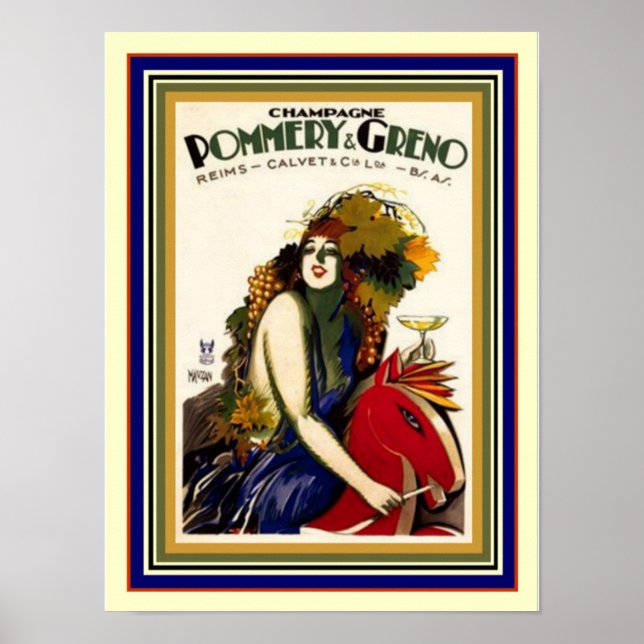 Poster vintage Pommery & Greno Champagne 12 x 16 (Frente)