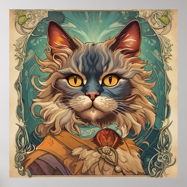 Poster Vintage Pop Art Louis Wain Estilo Retroativo (Frente)