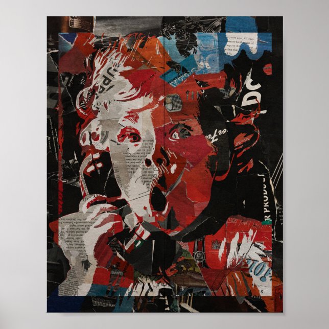 Poster Vintage Pop Art Portrait baby call (Frente)