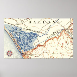 Poster vintage Port Ballona Playa del Rey California