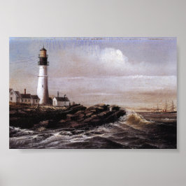 Poster Vintage Portland Headlight Maine William Walker