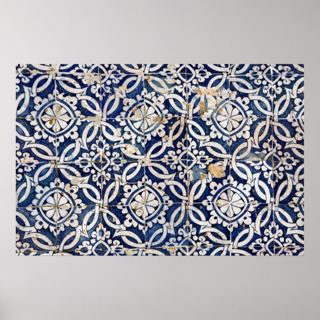 Pôster Vintage Português Azulejo (Frente)