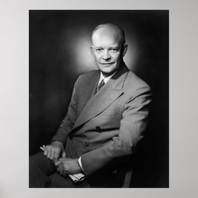 Poster Vintage Presidente Dwight D. Eisenhower Fotografia (Frente)