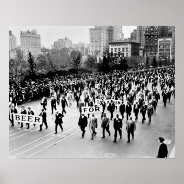 Poster Vintage Prohibation Beer, Queremos A Proibição Da  (Frente)