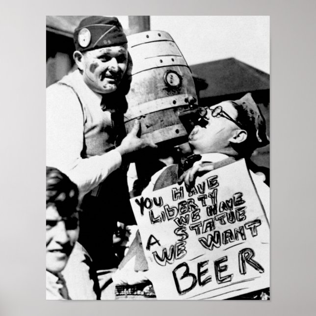 Poster Vintage Prohibation Beer, Queremos A Proibição Da  (Frente)