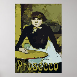 Pôster Vintage Prosecco Mulher,