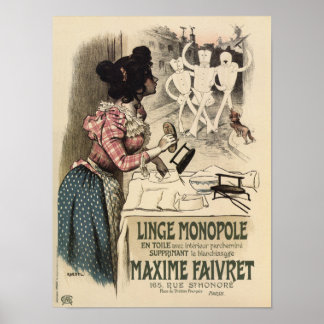 Poster Vintage, publicidade à roupa em francês