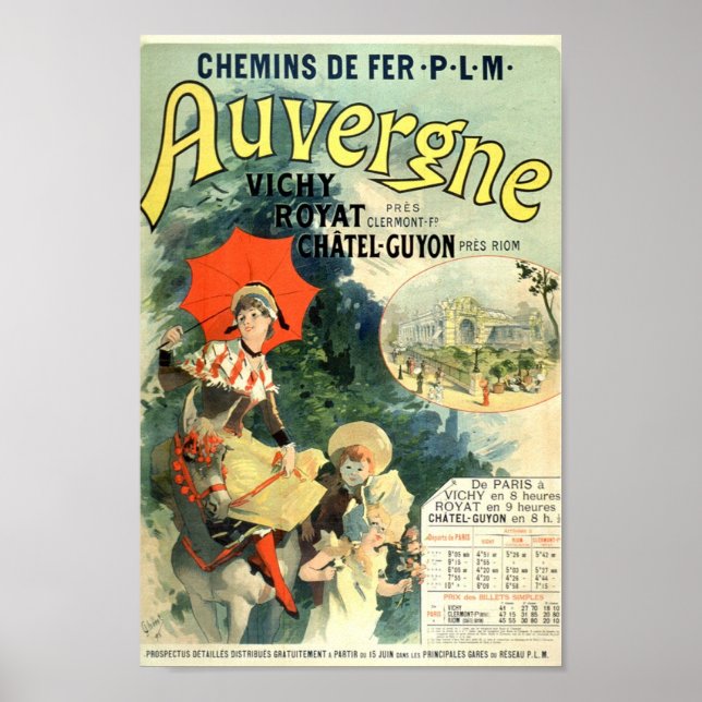 Pôster Vintage - Publicidade Francesa Auvergne Vichy Roya (Frente)