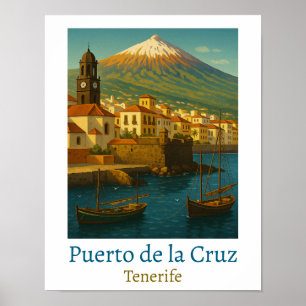 Poster Vintage Puerto de la Cruz Tenerife Viagem