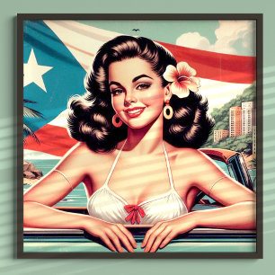 Poster Vintage Puerto Rican Girl