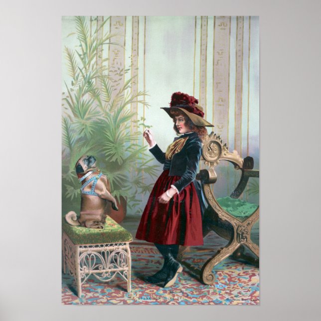 Poster Vintage Pug (Frente)