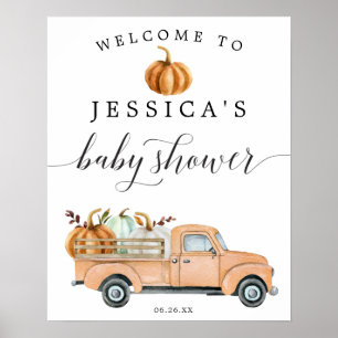Poster Vintage Pumpkin - Sinal de Boas-vindas do Chá de